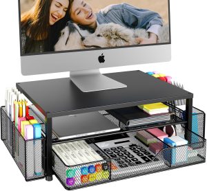 Desk Organizers and Accessories, 2-Tier Computer Monitor Stand for Desk Organizer